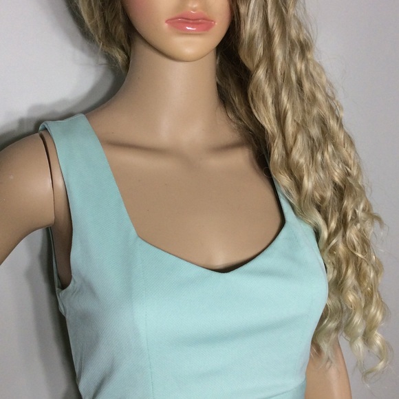 🎀 TOP SHIRT TEAL TURQUOISE HI LOW SWALLOWTAIL PETITE PASTEL RUFFLE SHORT MINI - Picture 2 of 7